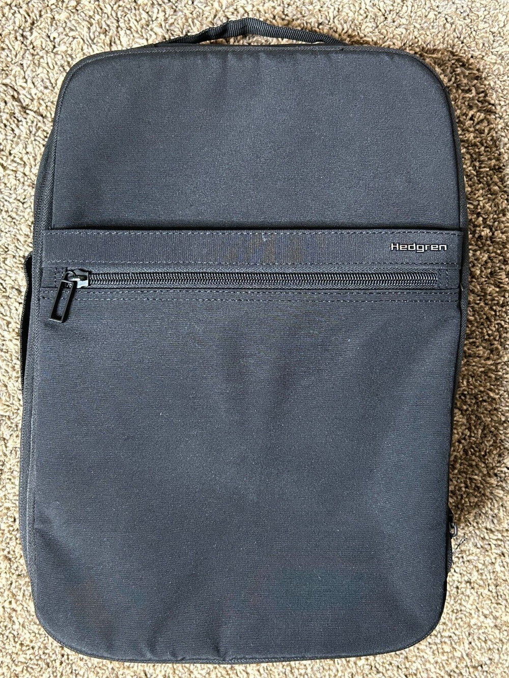 NWOT Hedgren Black Front Zip Eco Nylon Utility Backpack